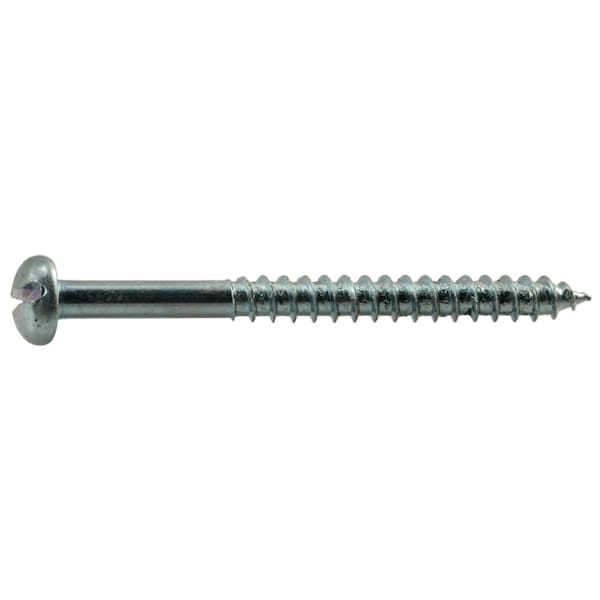 Midwest Fastener Wood Screw, #12, 2-1/2 in, Zinc Plated Steel Round Head Slotted Drive, 12 PK 61025 - main